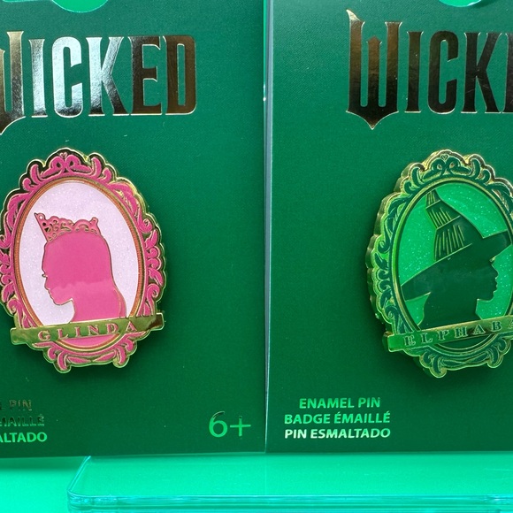 Loungefly Wicked Enamel Pins Set of 2 - Glinda and Elphaba NWT - Picture 2 of 8